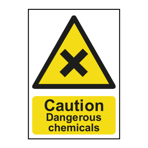 Caution Dangerous chemicals 1.2mm Recyclable PP (148 x 210mm)