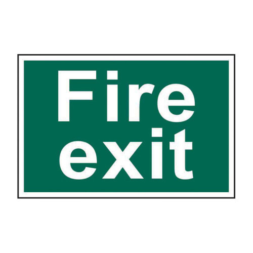 Fire exit (text only) - 1.2mm Recyclable PP (300 x 200mm)