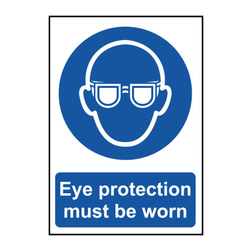 Eye protection must be worn 1.2mm Recyclable PP (148 x 210mm)