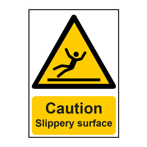 Caution Slippery surface 1.2mm Recyclable PP (148 x 210mm)