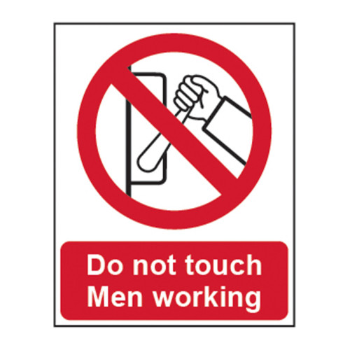 Do not touch Men working 1.2mm Recyclable PP (200 x 250mm)