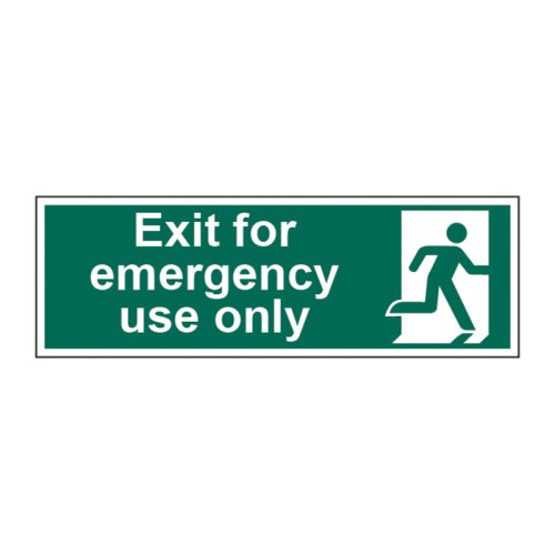 Exit for emergency use only 1.2mm Recyclable PP (450 x 150mm)
