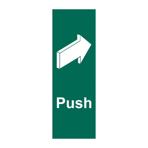 'Push (Arrow Right)' Sign, Self Adhesive Vinyl (50mm x 150mm)
