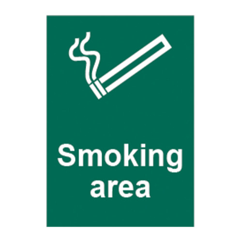 'Smoking Area' Sign, Self Adhesive Vinyl (148mm x 210mm)