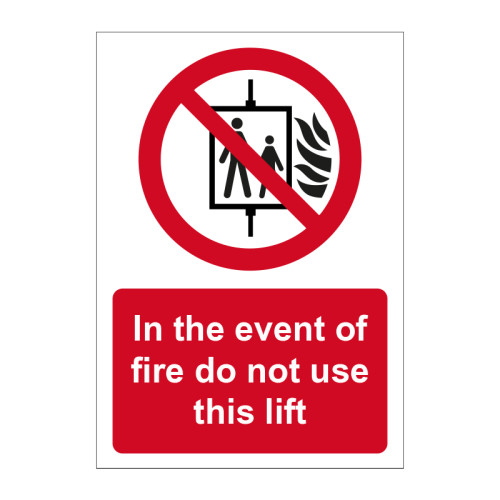 In the event fire do not use this lift - 14292