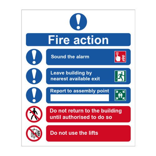 Fire action procedure 1.2mm Recyclable PP (250 x 300mm)