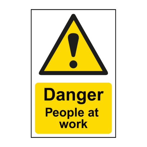 'Danger People At Work' Sign, Self-Adhesive Vinyl (200mm x 300mm)