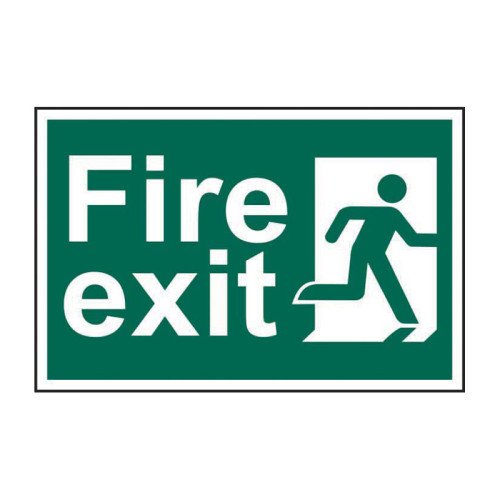 Fire exit man running right - 1.2mm Recyclable PP (300 x 200mm)