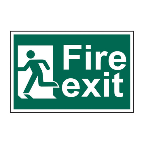 Fire exit man running left - 1.2mm Recyclable PP (300 x 200mm)
