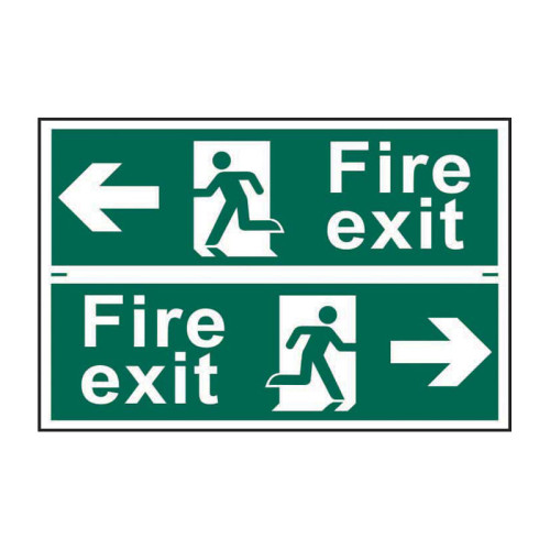 Fire exit man running arrow left/right - Self Adhesive PP (300 x 200mm)