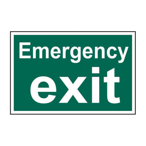 Emergency exit (text only) - Self Adhesive PP (300 x 200mm)