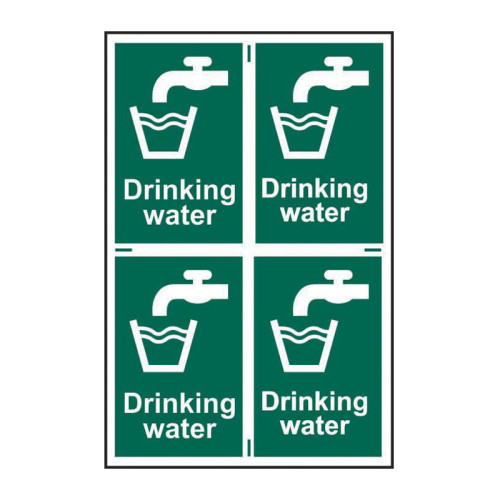 Centurion Drinking Water' Sign, SelfAdhesive SemiRigid PVC (100mm x
