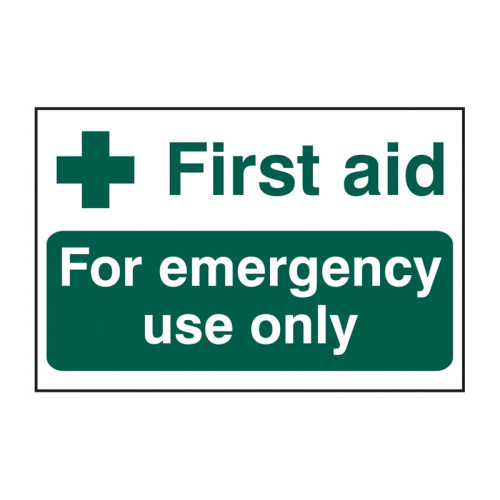 First aid For emergency use only - Self Adhesive PP (300 x 200mm)