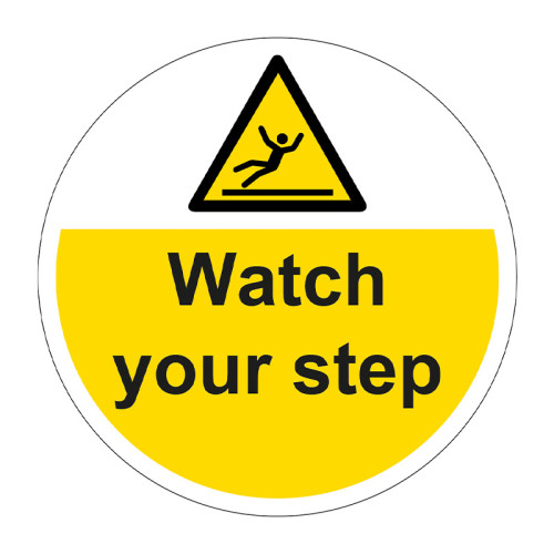 'Watch Your Step' Floor Graphic (400mm dia)