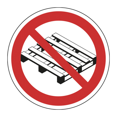'No Pallets To Be Stored Or Placed Here' Floor Graphic (400mm dia)