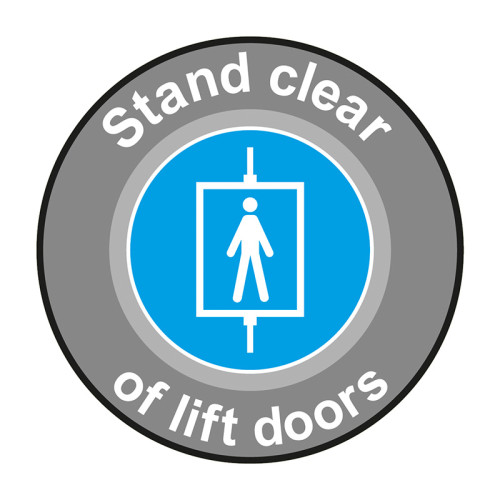 Stand Clear Of Lift Doors' Floor Graphic (400mm dia)