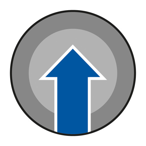 'Arrow Symbol' Floor Graphic, Blue (400mm dia)