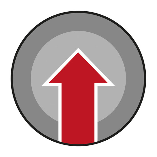 'Arrow Symbol' Floor Graphic, Red (400mm dia)