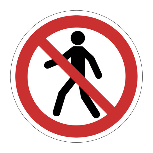 'No Pedestrian Access Symbol' Floor Graphic (400mm dia)