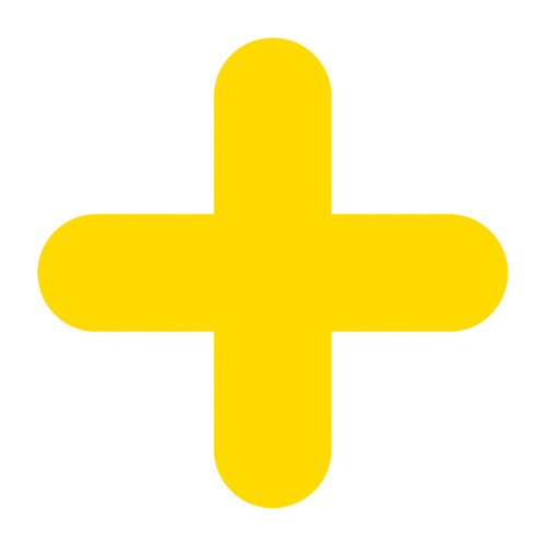 'X Symbol' Floor Signal, Yellow, (300mm x 300mm) Pack of 10
