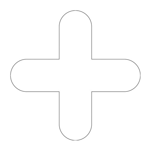 'X Symbol' Floor Signal, White, (300mm x 300mm) Pack of 10