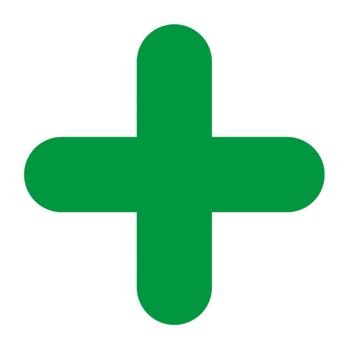 'X Symbol' Floor Signal, Green, (300mm x 300mm) Pack of 10