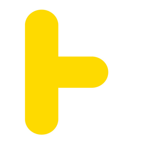 'T Symbol' Floor Signal, Yellow, (300mm x 200mm) Pack of 10