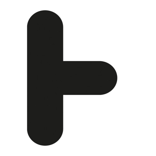 'T Symbol' Floor Signal, Black, (300mm x 200mm) Pack of 10