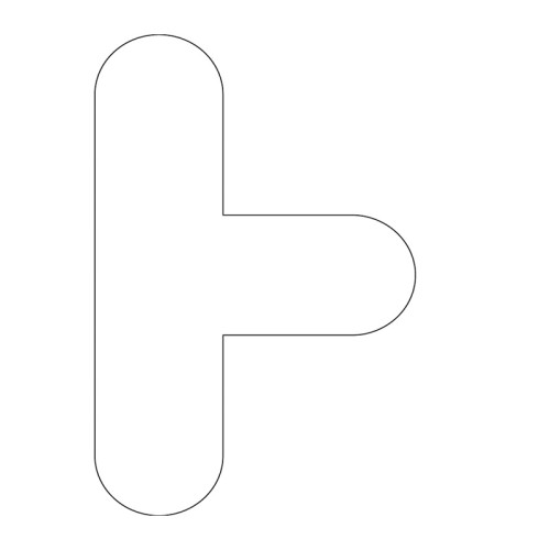 'T Symbol' Floor Signal, White, (300mm x 200mm) Pack of 10