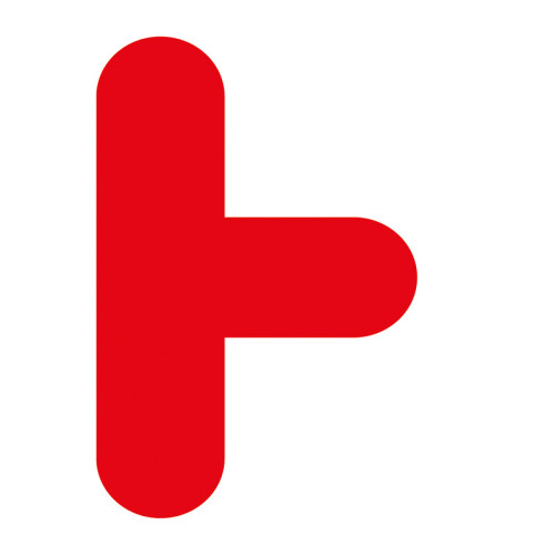 'T Symbol' Floor Signal, Red, (300mm x 200mm) Pack of 10