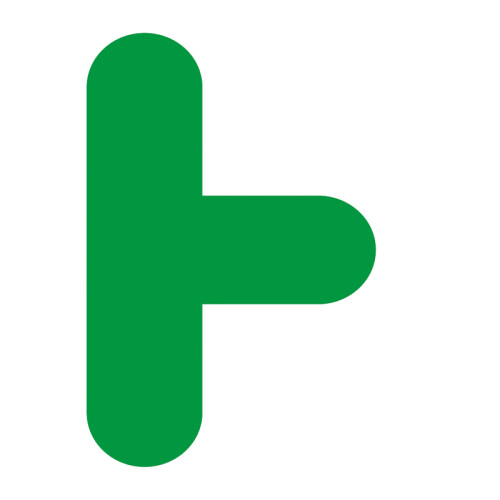 'T Symbol' Floor Signal, Green, (300mm x 200mm) Pack of 10