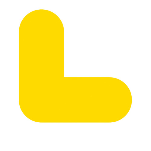 'L Symbol' Floor Signal, Yellow, (200mm x 200mm) Pack of 10