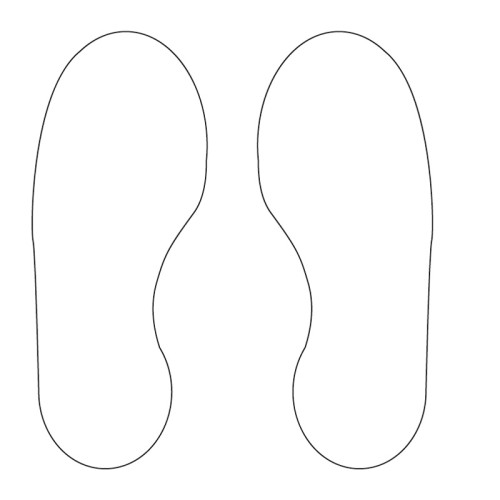 'Footprint' Floor Signal, White, (300mm x 100mm) 5 Pairs