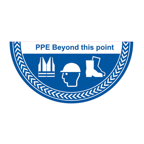 'PPE Beyond This Point' Floor Graphic (750mm x 375mm)