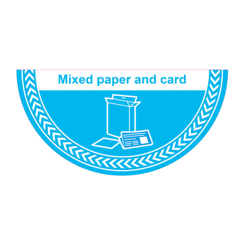 'Mixed Paper And Card' Floor Graphic (750mm x 375mm)