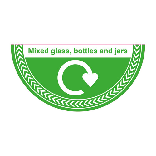'Mixed Glass, Bottles And Jars' Floor Graphic (750mm x 375mm)