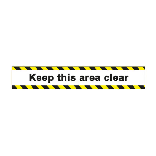 'Keep This Area Clear' Floor Graphic (600mm x 100mm)