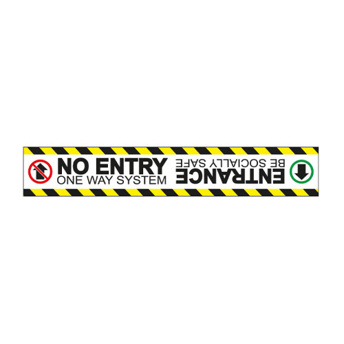 'No Entry One Way System' Floor Graphic (600mm x 100mm)