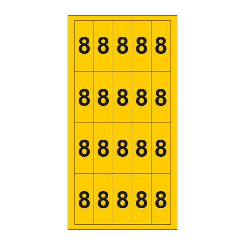 Figure 8 - Vinyl Sheet - 21mm x 56mm - Black/Yellow