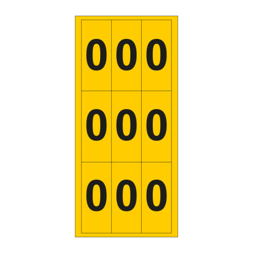 Figure 0 - Vinyl Sheet - 38mm x 90mm - Black/Yellow