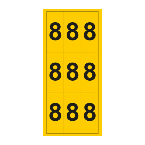 Figure 8 - Vinyl Sheet - 38mm x 90mm - Black/Yellow