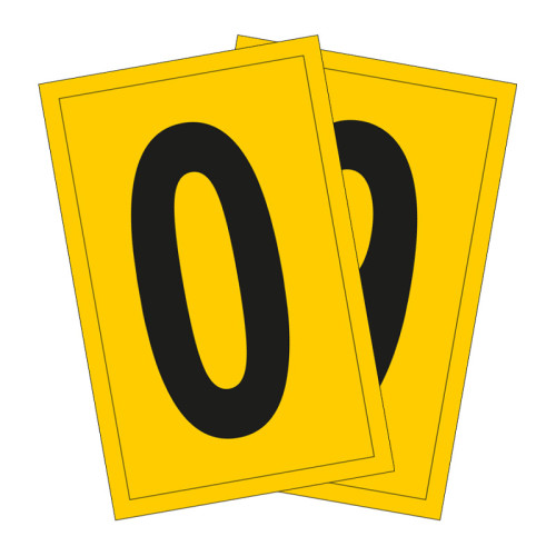 0-9 Vinyl Number Pack - 140mm x 230mm - Black/Yellow