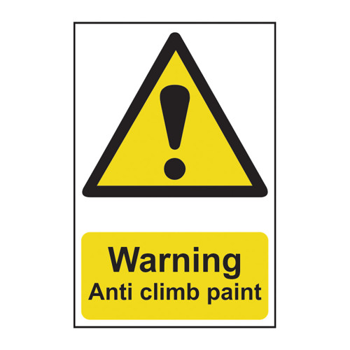 Warning Anti climb paint 1.2mm Recyclable PP (210 x 297mm)