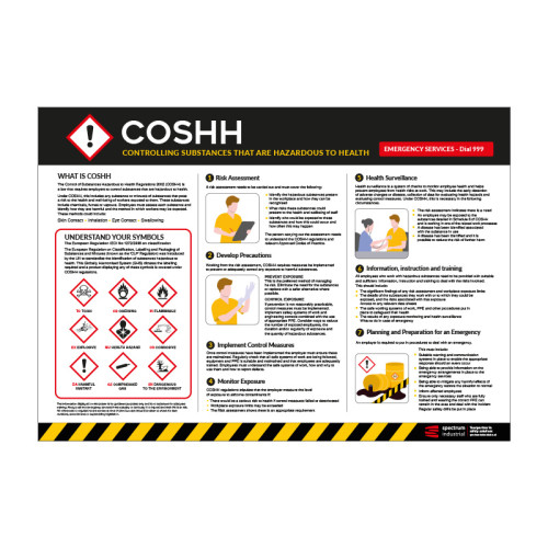 COSHH Safety Poster, 300mic PVC With Anti-scuff Face (594mm x 420mm)