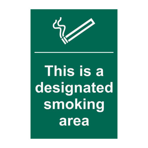 This is a designated smoking area - 1.2mm Recyclable PP (200 x 300mm)
