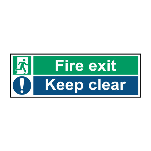 Fire exit keep clear - SAV (450 x 150mm) 16301