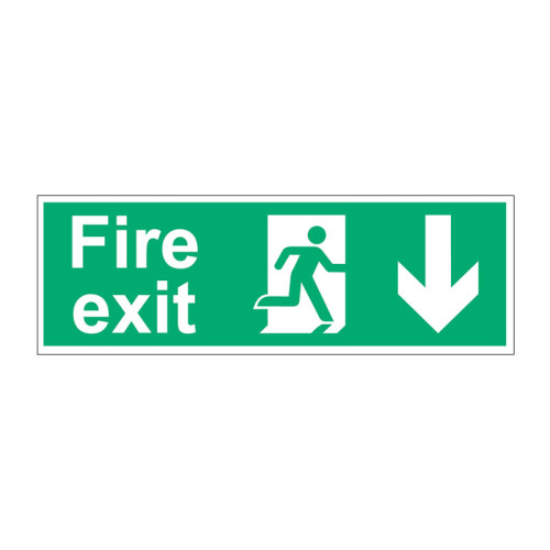 Fire Exit (Man arrow down) - SAV (450 x 150mm)