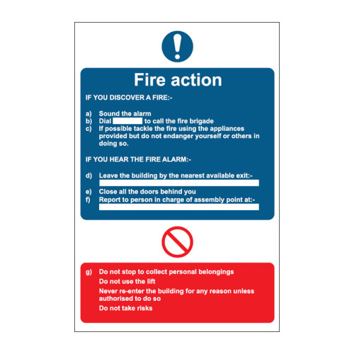 Fire Action - SAV (200 x 300mm)