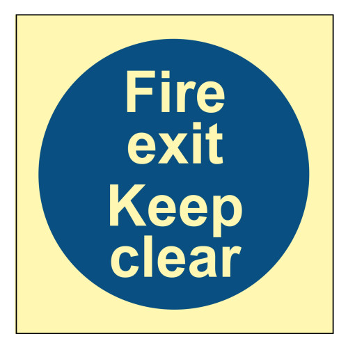Fire exit Keep clear - PHO (100 x 100mm)