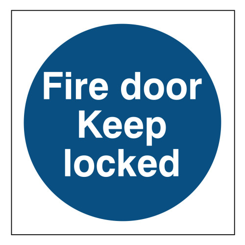 Fire door keep locked - PP (100 x 100mm)